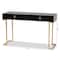 Baxton Studio Beagan Modern and Contemporary Black Finished Wood and Gold Metal 2Drawer Console Table 213-12161-ZORO - alternate 5